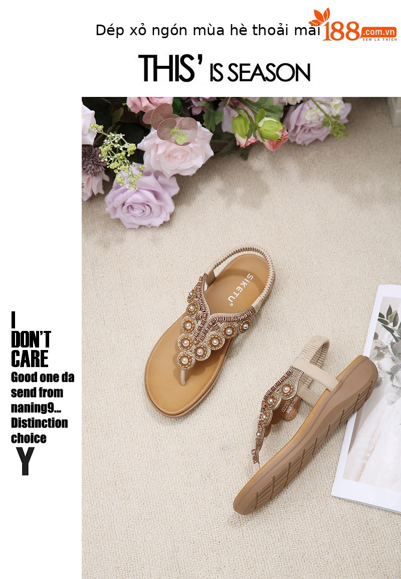 Dép xỏ ngón nữ phong cách Boho 2026 đính đá pha lê quai gót đàn hồi — Màu đen, Thoải mái/chống trượt/sau khi bán lẻ, Màu xám, Màu mơ chi tiết 8
