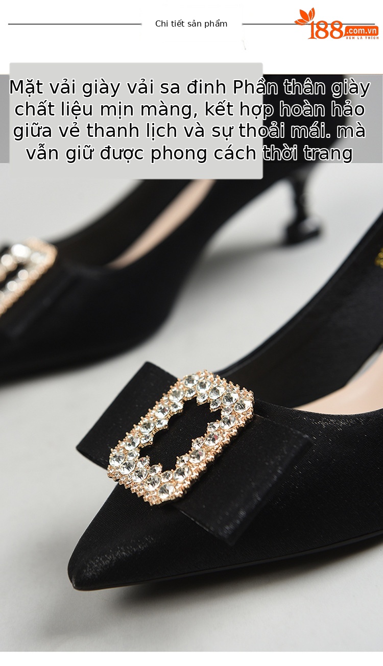 Giày cao gót nữ mũi nhọn cổ điển – giày mẹ chồng dự tiệc cưới mùa hè 2022 — 5137 đỏ rượu, 9866 màu đen, 9866 đỏ rượu, 5137 màu đen chi tiết 8