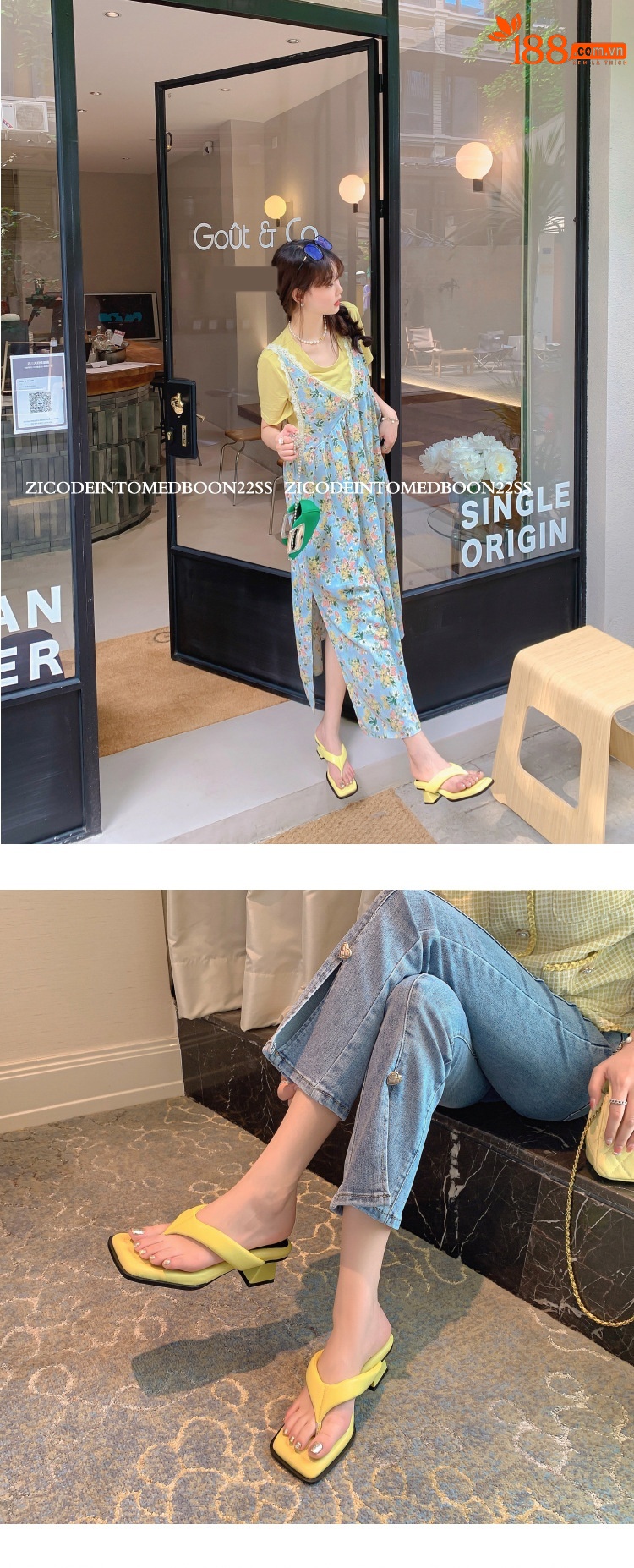 Dép sandal nữ xỏ ngón da cừu mũi vuông gót thấp — Màu đen chi tiết 31