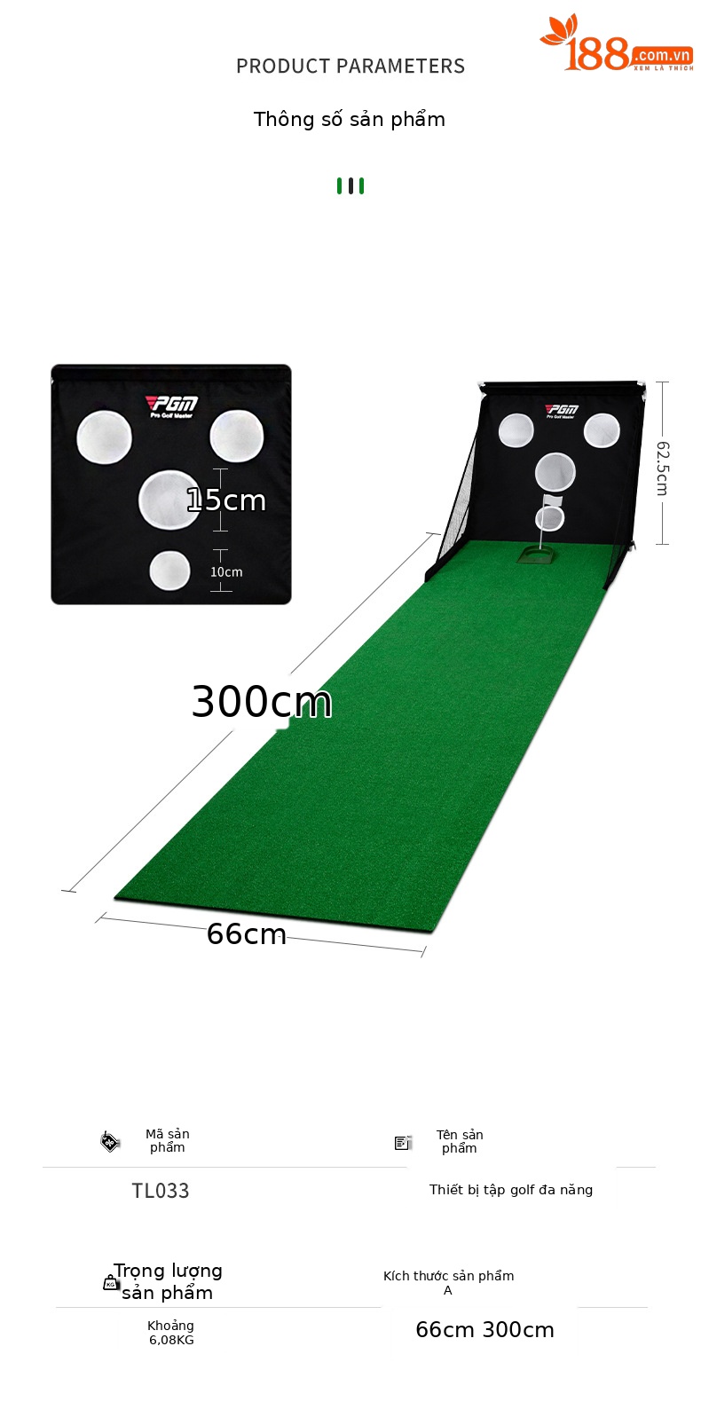 Bộ dụng cụ tập golf đa năng có lưới chắn và thảm tập putt — TL033 [0,4*2,5 mét] thảm nhung pha lê, TL033 [0,66*3 m] Thực hành thanh cắt, TL033 [0,45*2,5 mét] Thực hành cắt thanh (có cỏ dây trắng), TL036 cắt và đẩy tích hợp thực hành gỗ rắn 3 mét chi tiết 19