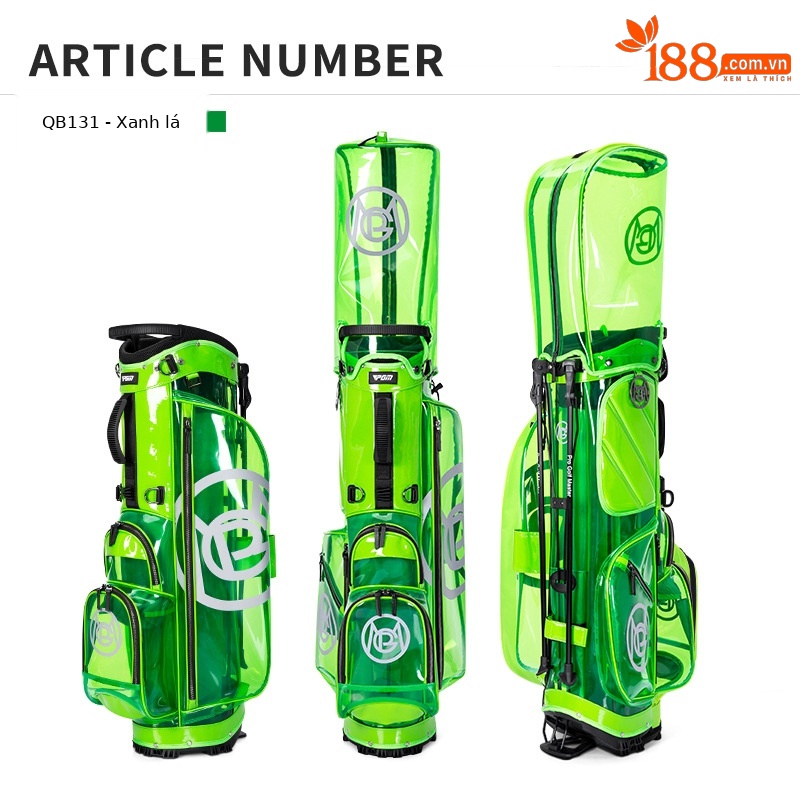 Túi đựng gậy golf PGM trong suốt chống nước, kiểu dáng Hàn Quốc, kích thước 127x31x36 cm — QB131-màu xanh lá cây, QB131-màu vàng, QB131-màu trắng
