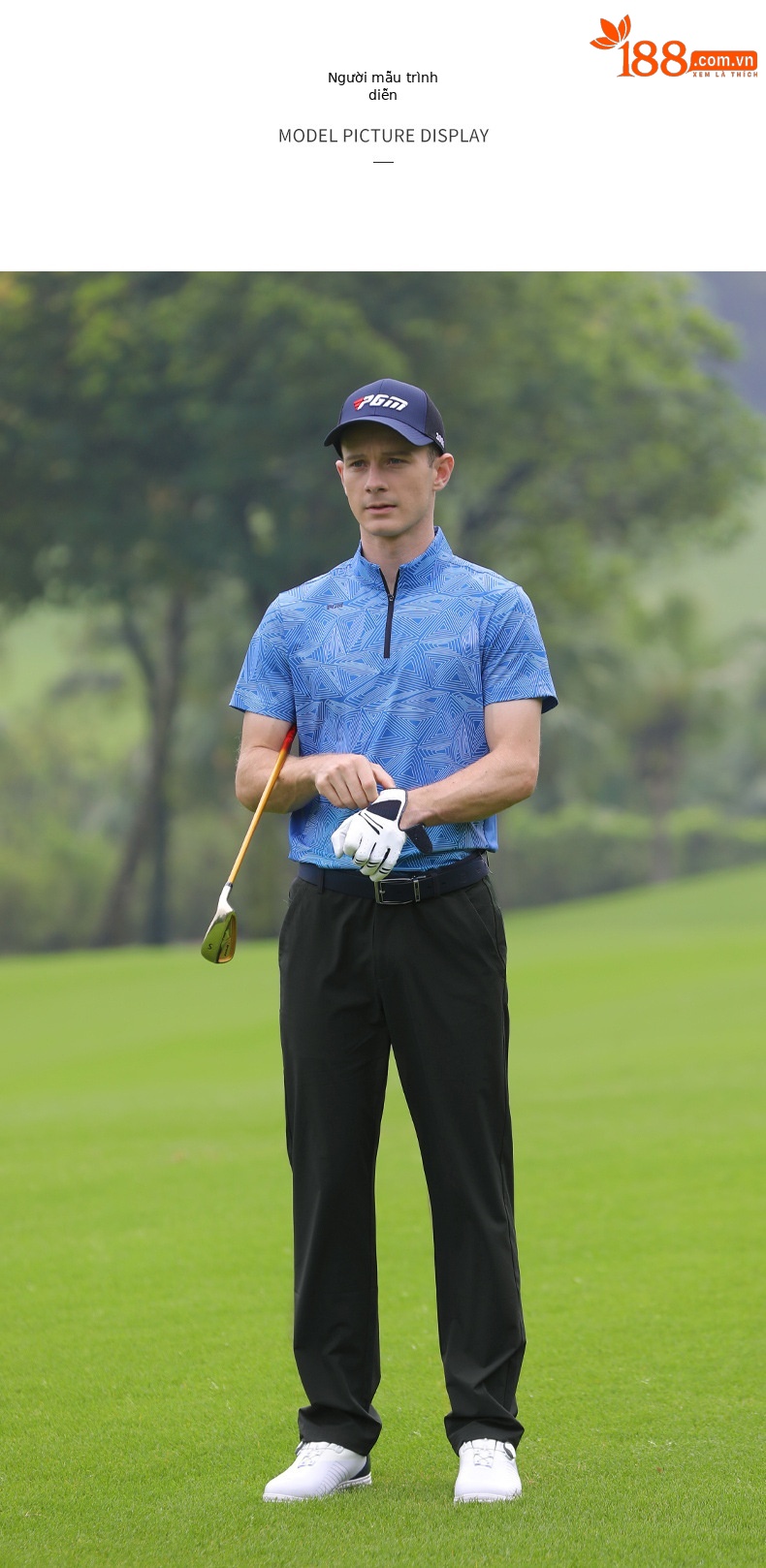 Quần golf nam dài mùa hè PGM vải lưới thoáng khí co giãn nhanh khô — KUZ131-Kaki, KUZ131-Đen, KUZ131-Màu xám nhạt, KUZ131-màu xanh nước biển chi tiết 7