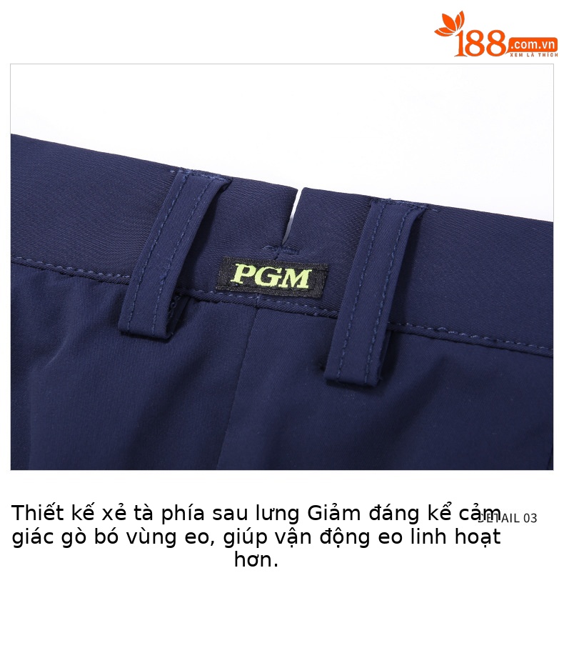 Quần golf nam dài mùa hè PGM vải lưới thoáng khí co giãn nhanh khô — KUZ131-Kaki, KUZ131-Đen, KUZ131-Màu xám nhạt, KUZ131-màu xanh nước biển chi tiết 15