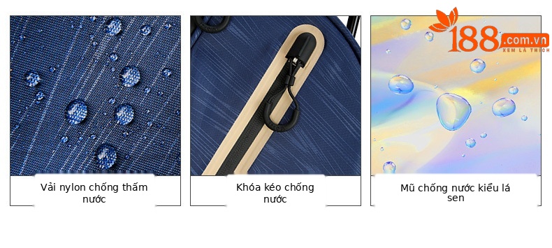 Túi đựng đồ golf nữ nhẹ da sợi nhỏ chống thấm — 401007-Trắng hồng, 401007-màu xanh navy chi tiết 3