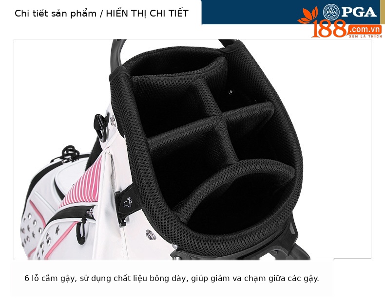 Túi đựng đồ golf nữ nhẹ da sợi nhỏ chống thấm — 401007-Trắng hồng, 401007-màu xanh navy chi tiết 9