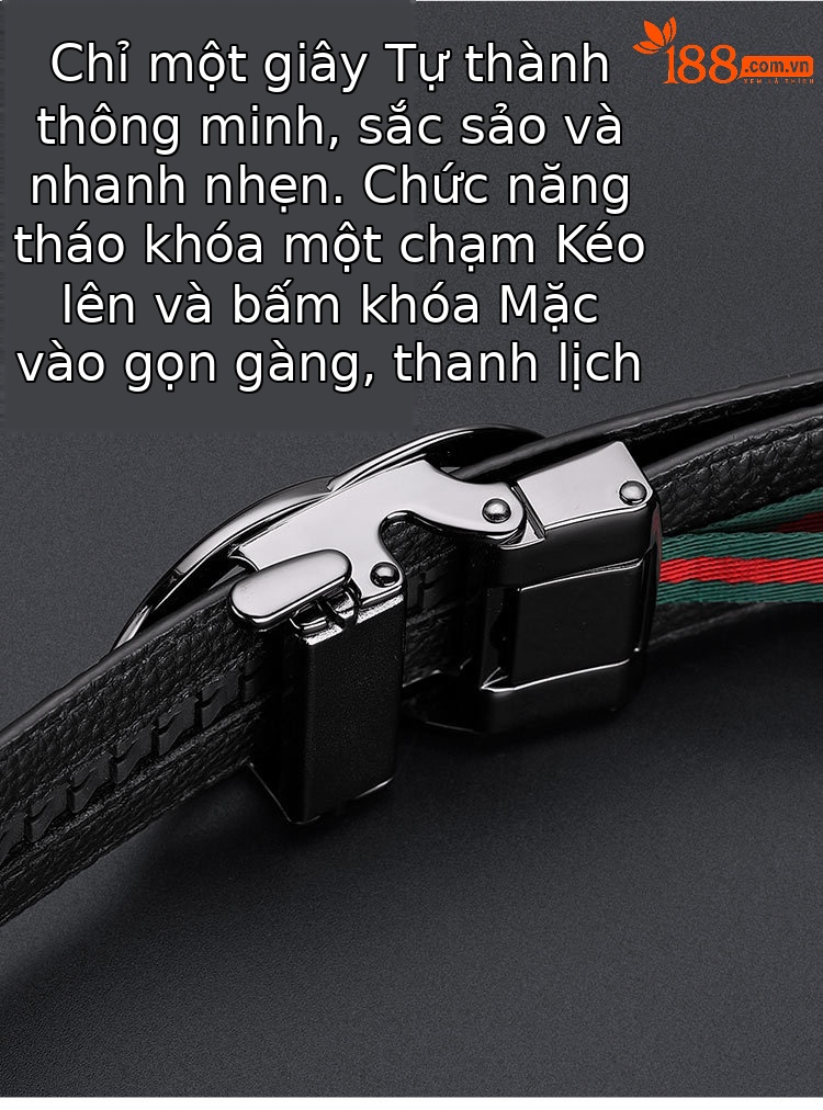 Thắt lưng da bò thật nam Emperor Paul khóa tự động mới — 130cm, 110cm, 125cm, 115cm chi tiết 4