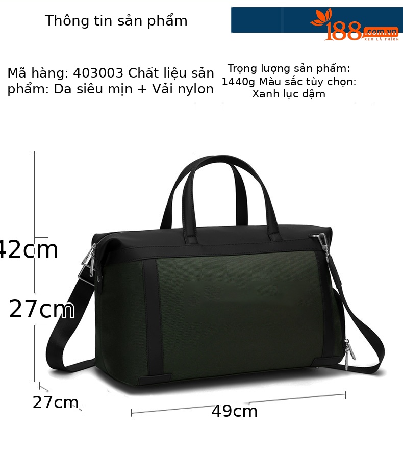 Túi đựng đồ golf nam siêu nhẹ vải nylon da, ngăn riêng giày tiện lợi — 403001-màu xanh, 403001-màu trắng, 403002-Màu đen, 403003-xanh lục đậm chi tiết 11
