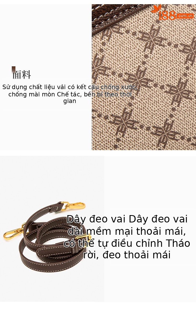 Túi đeo chéo nữ dây xích thời trang vuông nhỏ cao cấp — Màu cà phê chi tiết 5