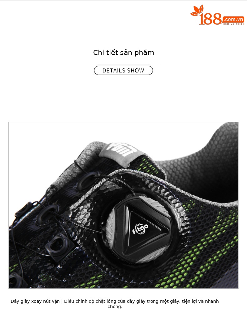 Giày golf nam PGM chống trượt, núm vặn dây, lưới thoáng khí — XZ228-Đen Trắng, XZ228-Đen huỳnh quang chi tiết 19