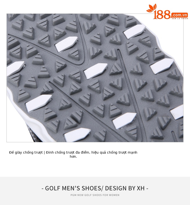 Giày golf nam PGM chống trượt, núm vặn dây, lưới thoáng khí — XZ228-Đen Trắng, XZ228-Đen huỳnh quang chi tiết 21