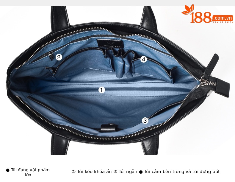 Túi xách công sở nam da bò đầu 15 inch phong cách đơn giản sức chứa lớn chi tiết 9