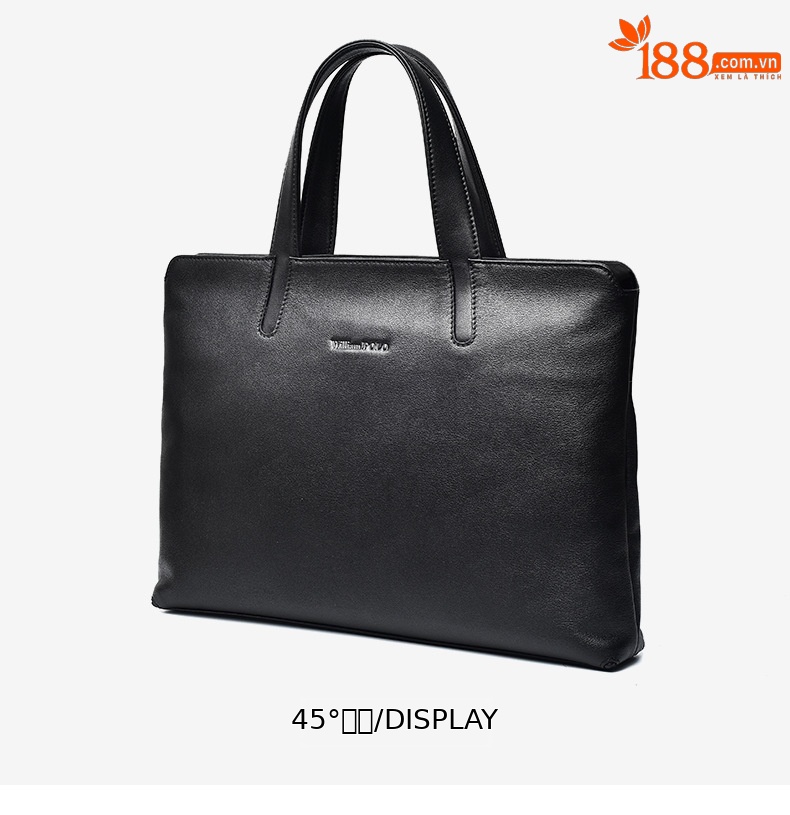 Túi xách công sở nam da bò đầu 15 inch phong cách đơn giản sức chứa lớn chi tiết 14