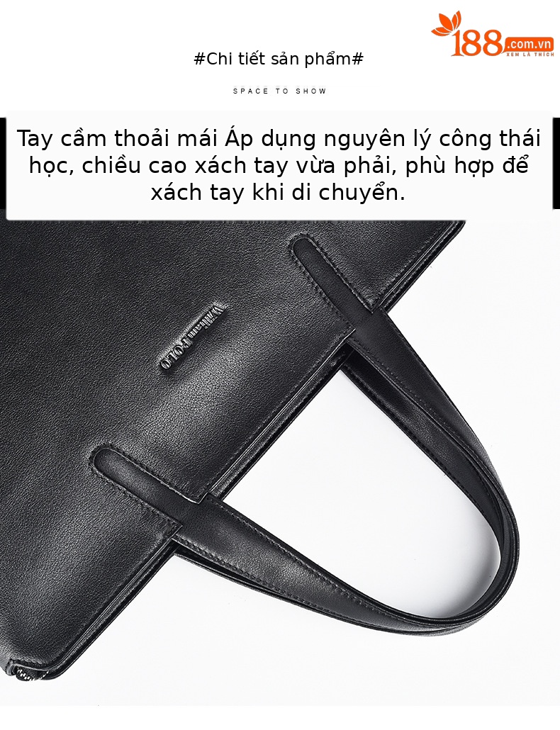 Túi xách công sở nam da bò đầu 15 inch phong cách đơn giản sức chứa lớn chi tiết 17