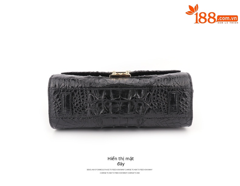 Túi đeo chéo nữ da cá sấu nhỏ gọn mùa hè 24x14x9 cm — Màu đen, Màu đỏ chi tiết 9