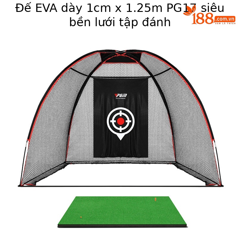 Lưới tập golf trong nhà PGM khung sợi thủy tinh 3x2x1.6m — LXW026-Mạng thực hành đơn, DJD002 pad 1 * 1.25M phiên bản thường