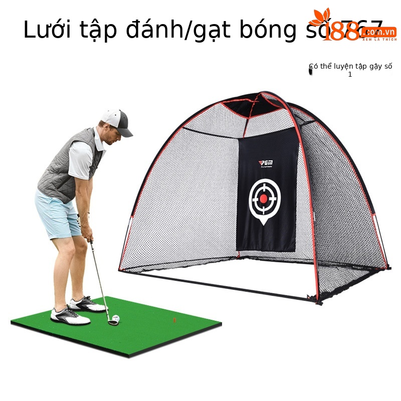 Lưới tập golf trong nhà PGM khung sợi thủy tinh 3x2x1.6m — LXW026-Mạng thực hành đơn, DJD002 pad 1 * 1.25M phiên bản thường