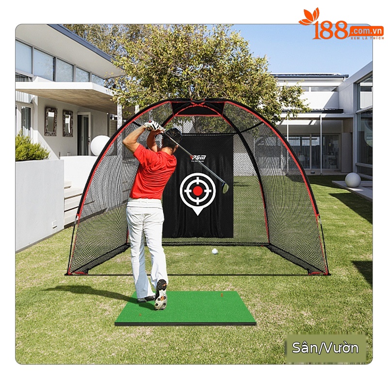 Lưới tập golf trong nhà PGM khung sợi thủy tinh 3x2x1.6m — LXW026-Mạng thực hành đơn, DJD002 pad 1 * 1.25M phiên bản thường