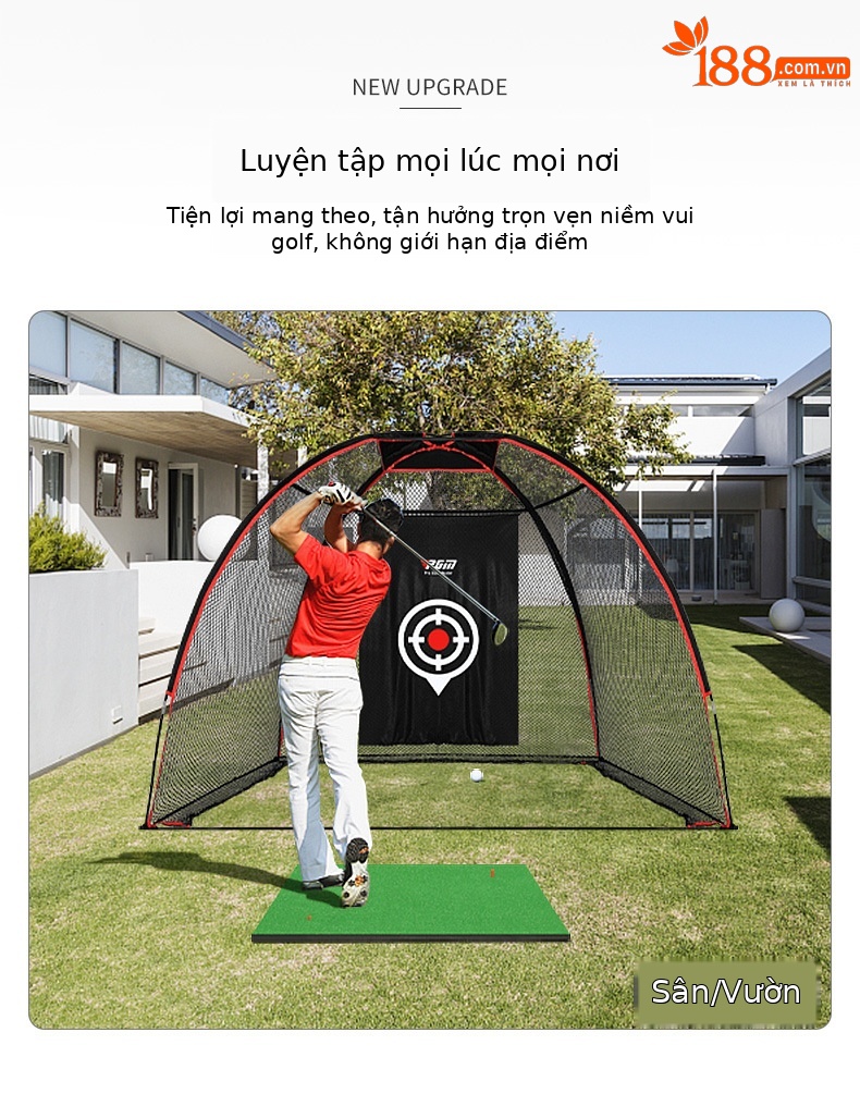 Lưới tập golf trong nhà PGM khung sợi thủy tinh 3x2x1.6m — LXW026-Mạng thực hành đơn, DJD002 pad 1 * 1.25M phiên bản thường chi tiết 6