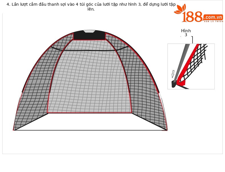 Lưới tập golf trong nhà PGM khung sợi thủy tinh 3x2x1.6m — LXW026-Mạng thực hành đơn, DJD002 pad 1 * 1.25M phiên bản thường chi tiết 18