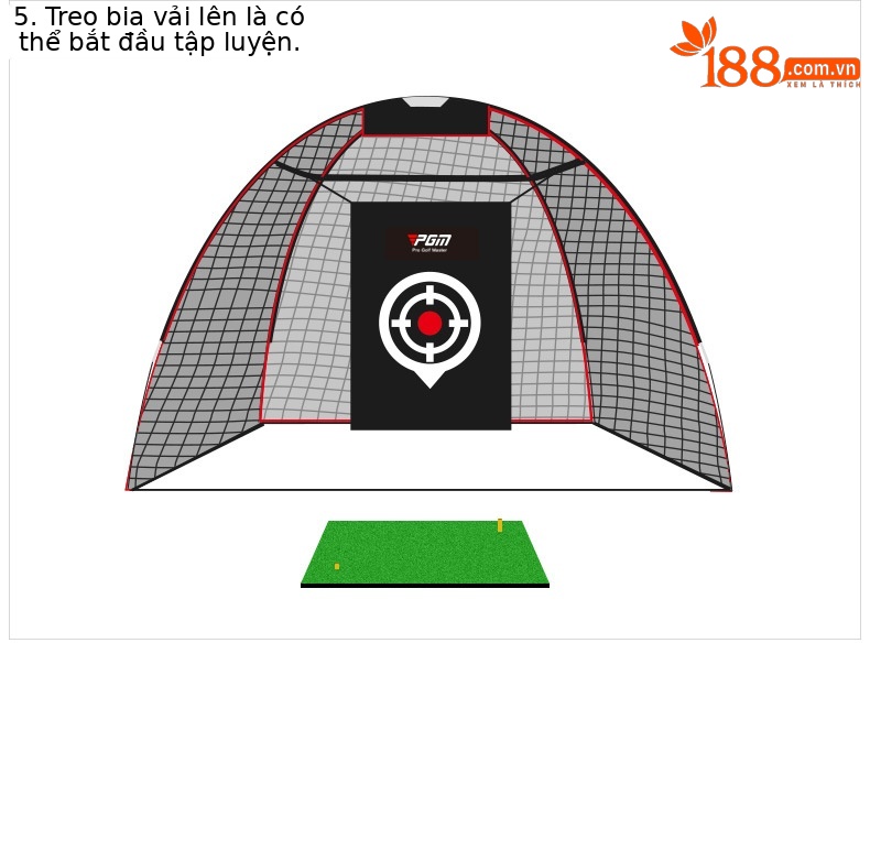Lưới tập golf trong nhà PGM khung sợi thủy tinh 3x2x1.6m — LXW026-Mạng thực hành đơn, DJD002 pad 1 * 1.25M phiên bản thường chi tiết 19