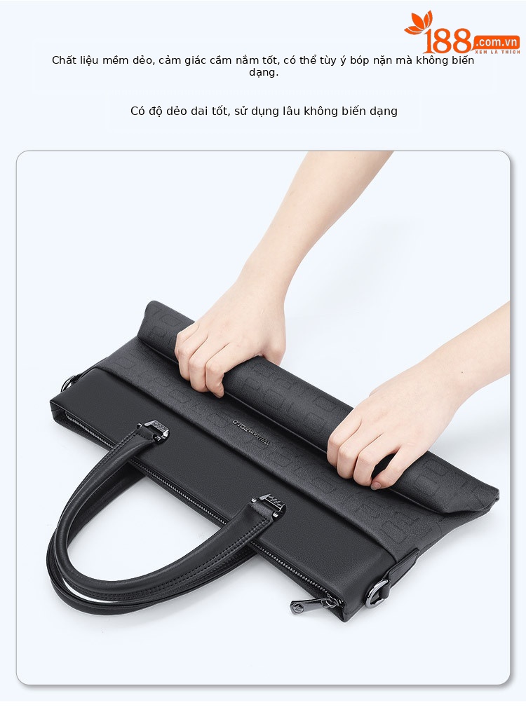 Túi xách nam da bò PVC Emperor Paul – túi đựng laptop công sở sức chứa lớn chi tiết 5