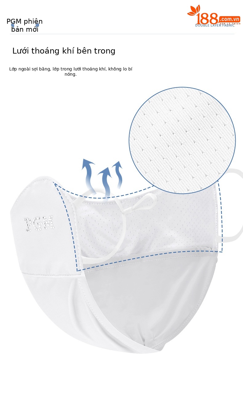 Mặt nạ chống nắng PGM Golf nữ thoáng khí mát mẻ, che nắng mùa hè — Koz005-xanh xám nhạt, KOZ005-màu trắng, KOZ005-hồng nhạt chi tiết 4