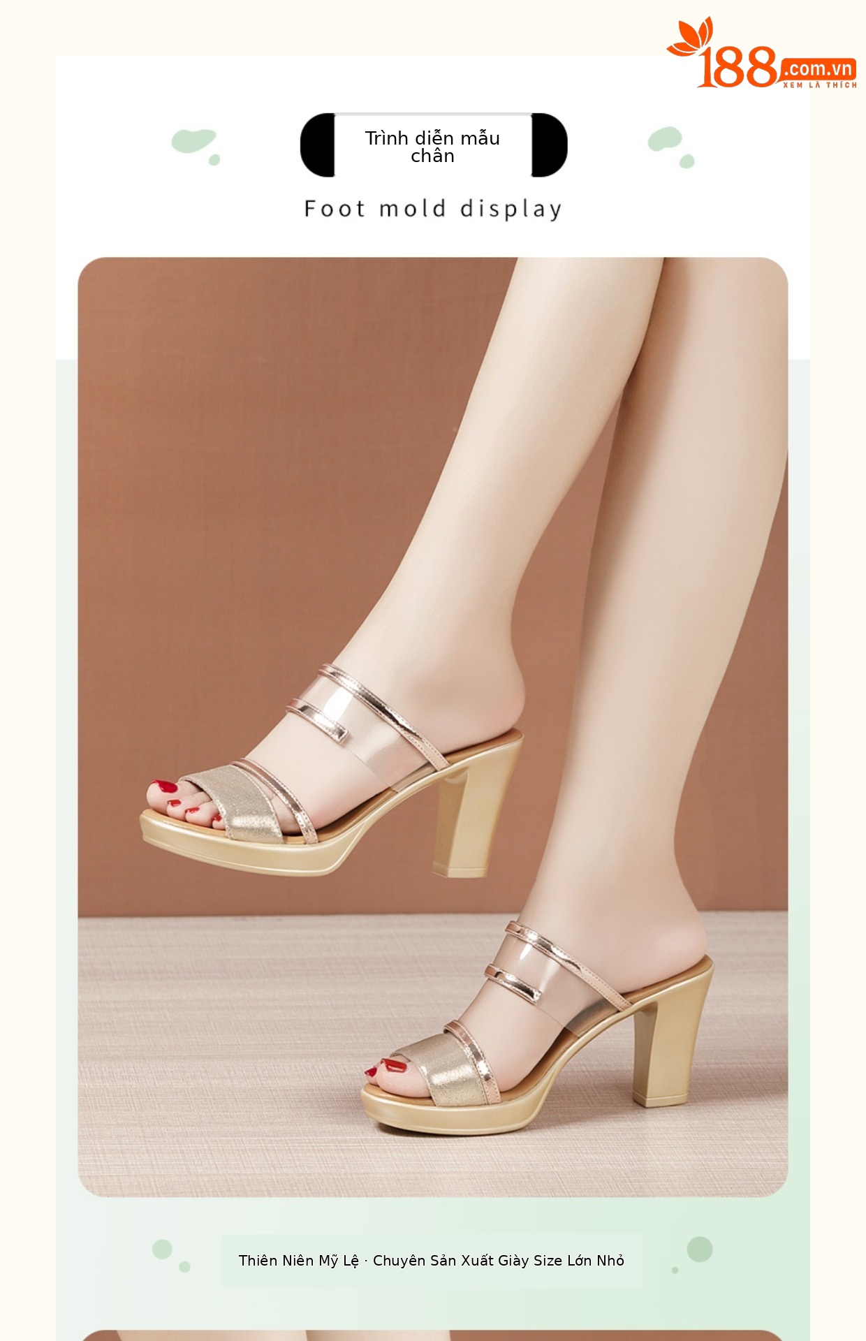 Dép sandal nữ quai chữ V đế xuồng gót thô 8 cm mùa hè 2025 — Bạc 8cm, Màu đỏ 8cm, Màu đen 8cm, Màu vàng 8cm chi tiết 9