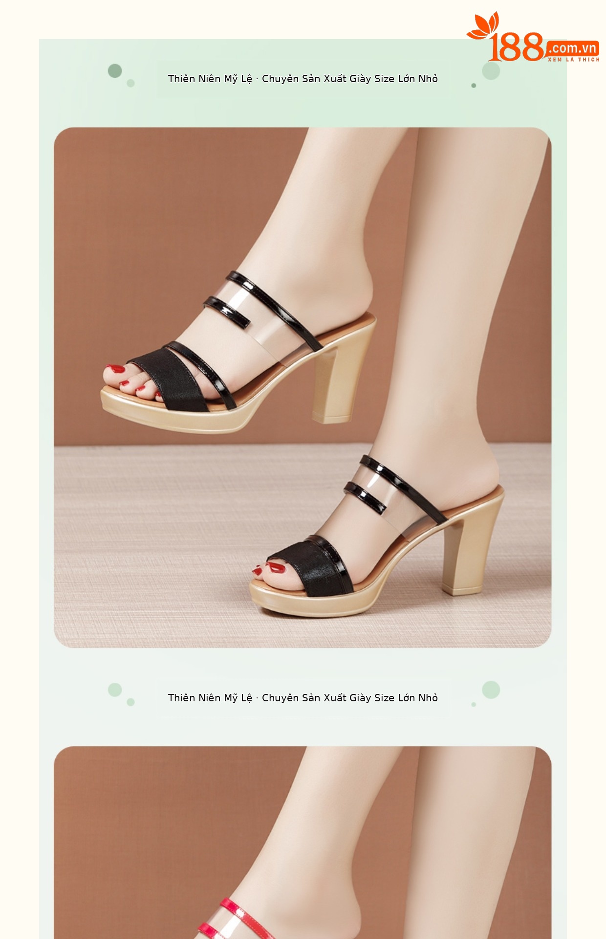 Dép sandal nữ quai chữ V đế xuồng gót thô 8 cm mùa hè 2025 — Bạc 8cm, Màu đỏ 8cm, Màu đen 8cm, Màu vàng 8cm chi tiết 13