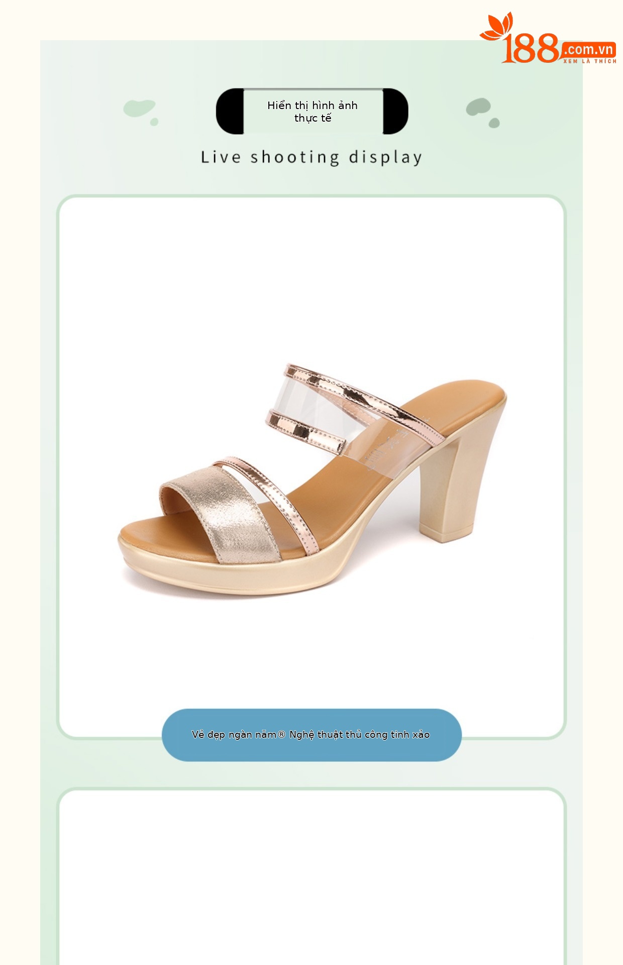 Dép sandal nữ quai chữ V đế xuồng gót thô 8 cm mùa hè 2025 — Bạc 8cm, Màu đỏ 8cm, Màu đen 8cm, Màu vàng 8cm chi tiết 15