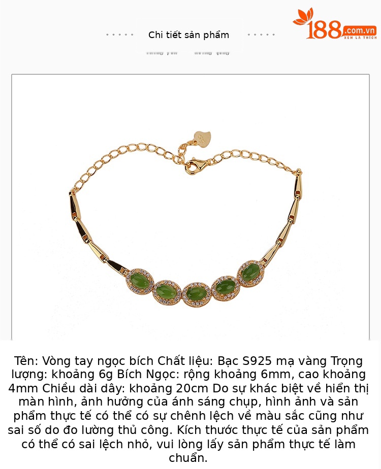 Vòng tay nữ charm ngọc bích Hetian mạ bạc S925 thiết kế cá tính — Kiểu màu bạc chi tiết 2