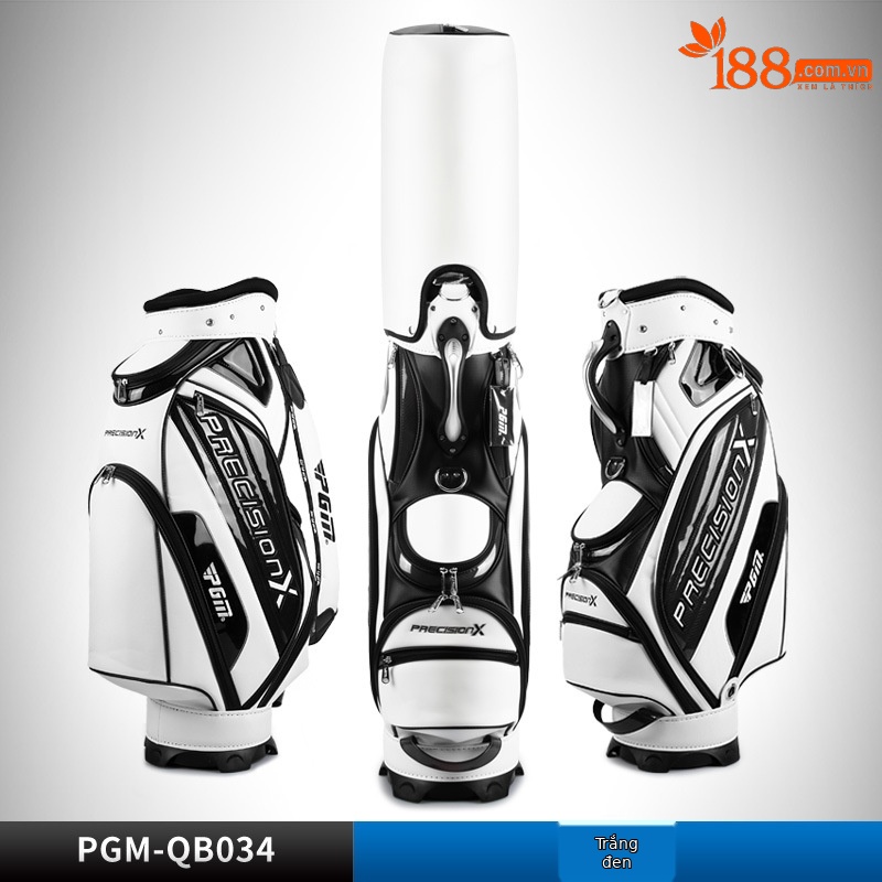 Túi golf PGM kéo lăn chống nước PU đựng 13 gậy — QB034 trắng đen, QB034 trắng đỏ, QB034 đen đỏ