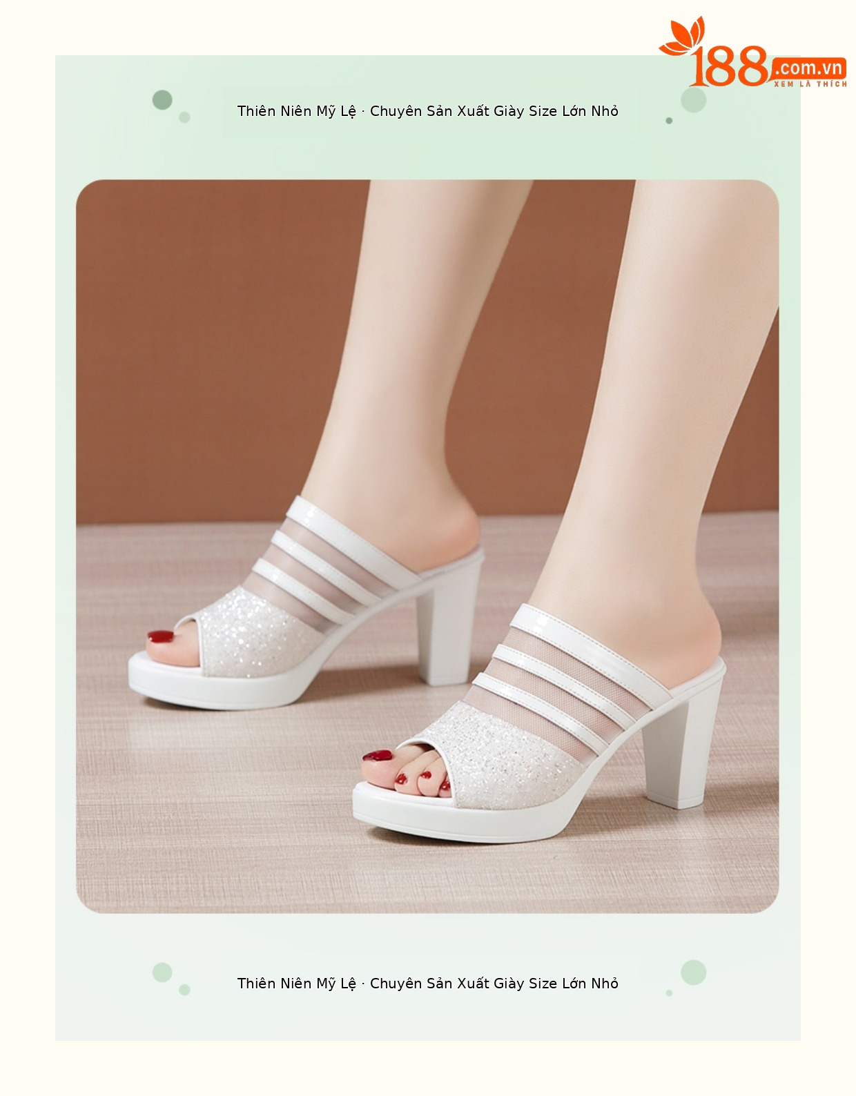 Dép sandal nữ hở mũi da mềm đế dày gót thô 8 cm — Trắng 8cm, Màu đen 8cm chi tiết 10