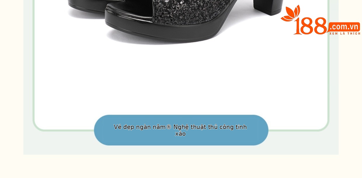 Dép sandal nữ hở mũi da mềm đế dày gót thô 8 cm — Trắng 8cm, Màu đen 8cm chi tiết 16