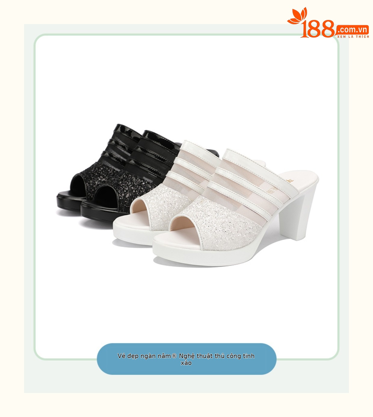 Dép sandal nữ hở mũi da mềm đế dày gót thô 8 cm — Trắng 8cm, Màu đen 8cm chi tiết 17