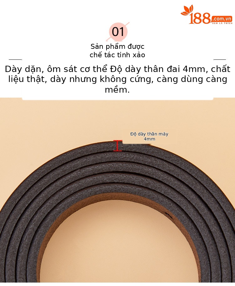 Thắt lưng nữ da bò thật Emperor Paul khóa kim phối hợp thời trang — 100cm, 110cm, 115cm, 105cm chi tiết 8