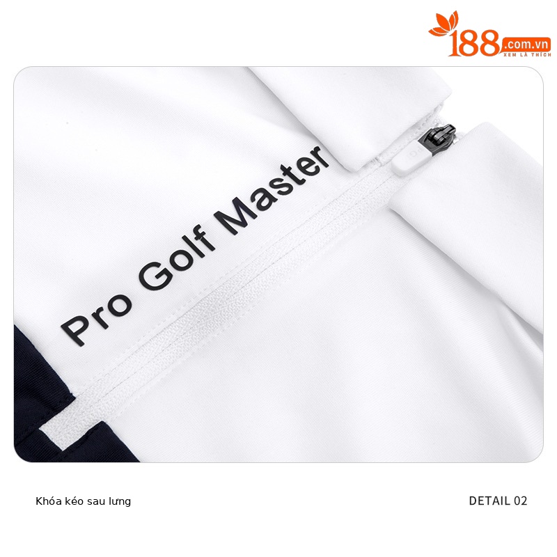 Áo thun golf nữ tay ngắn PGM cổ bẻ khóa kéo, phối màu cổ — YF484-màu trắng xanh navy, YF484-màu trắng hồng