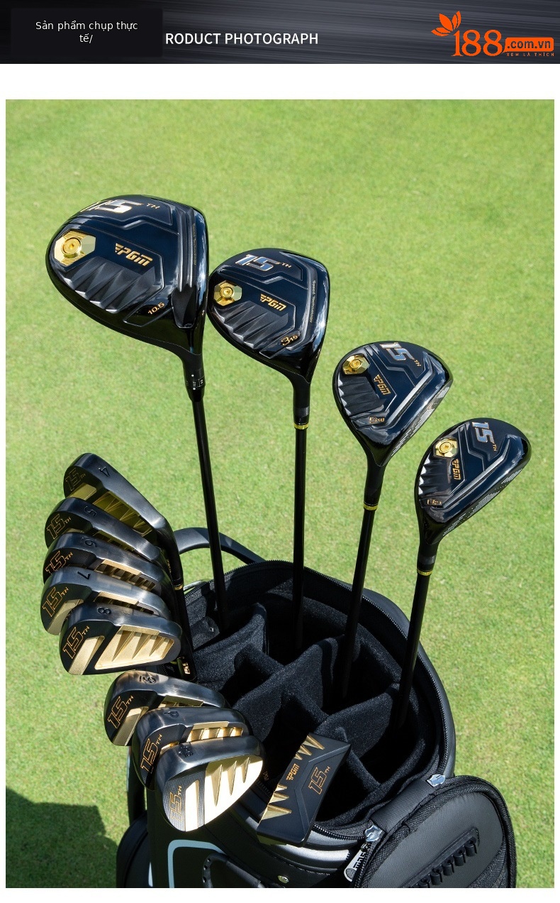 Gậy golf số 1 PGM MG039 đầu titan trục carbon Mitsubishi — MG039-Thanh carbon vàng đen lớp R, MG039-Cột carbon vàng đen lớp SR, MG039-Cột carbon vàng đen lớp S, MG039-Thanh carbon vàng đen hạng R (trục Mitsubishi Nhật Bản) chi tiết 8