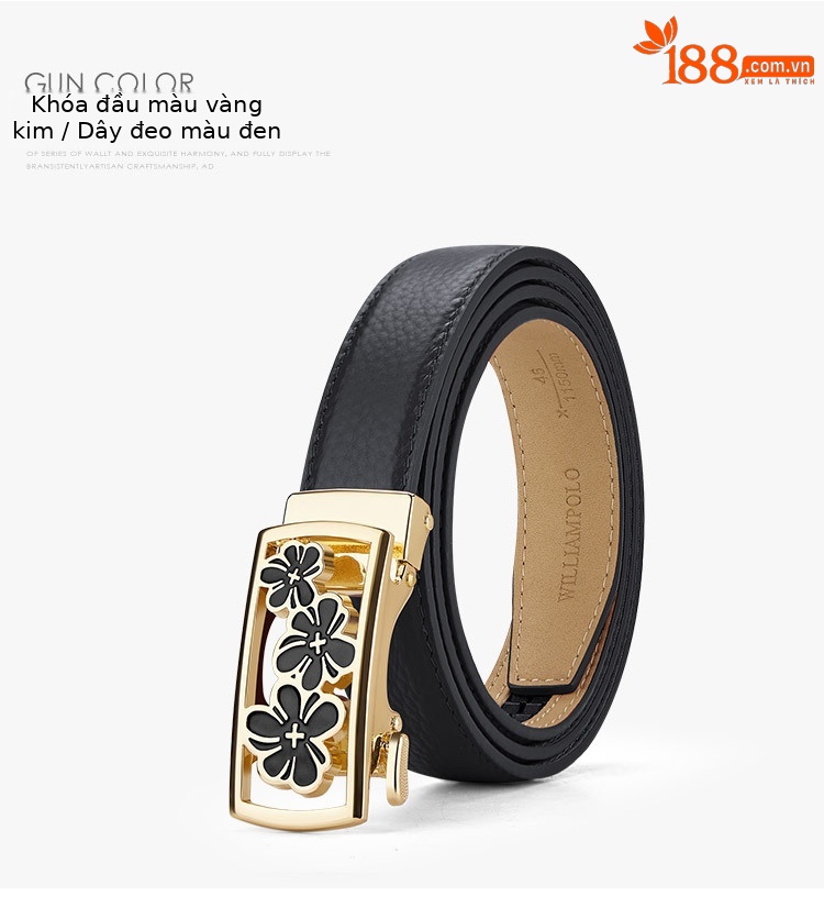 Thắt lưng nữ da bò thật khóa tự động phong cách Hàn Quốc — 120cm, 100cm, 110cm, 115cm chi tiết 11