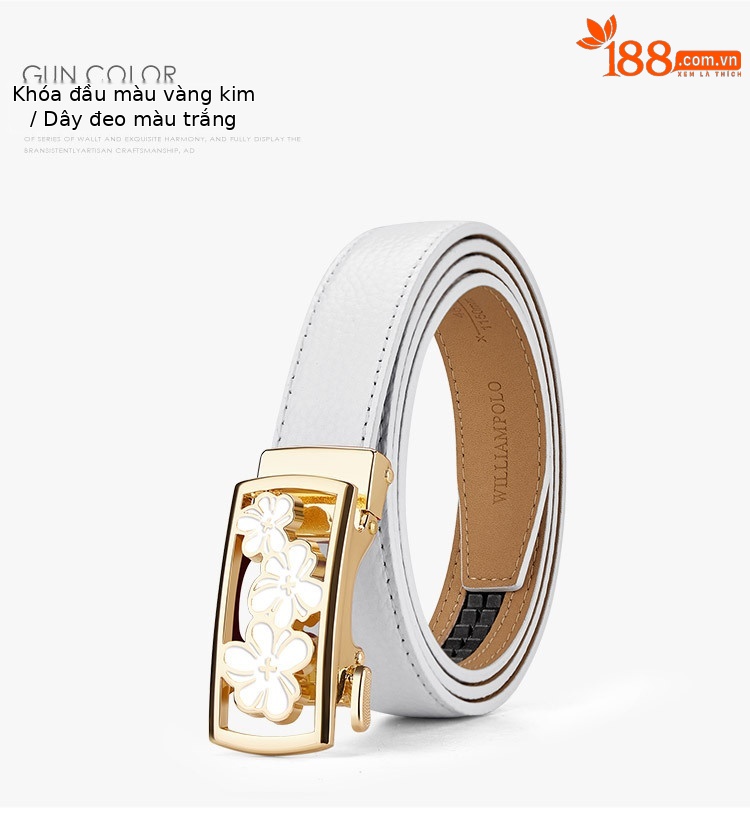 Thắt lưng nữ da bò thật khóa tự động phong cách Hàn Quốc — 120cm, 100cm, 110cm, 115cm chi tiết 13
