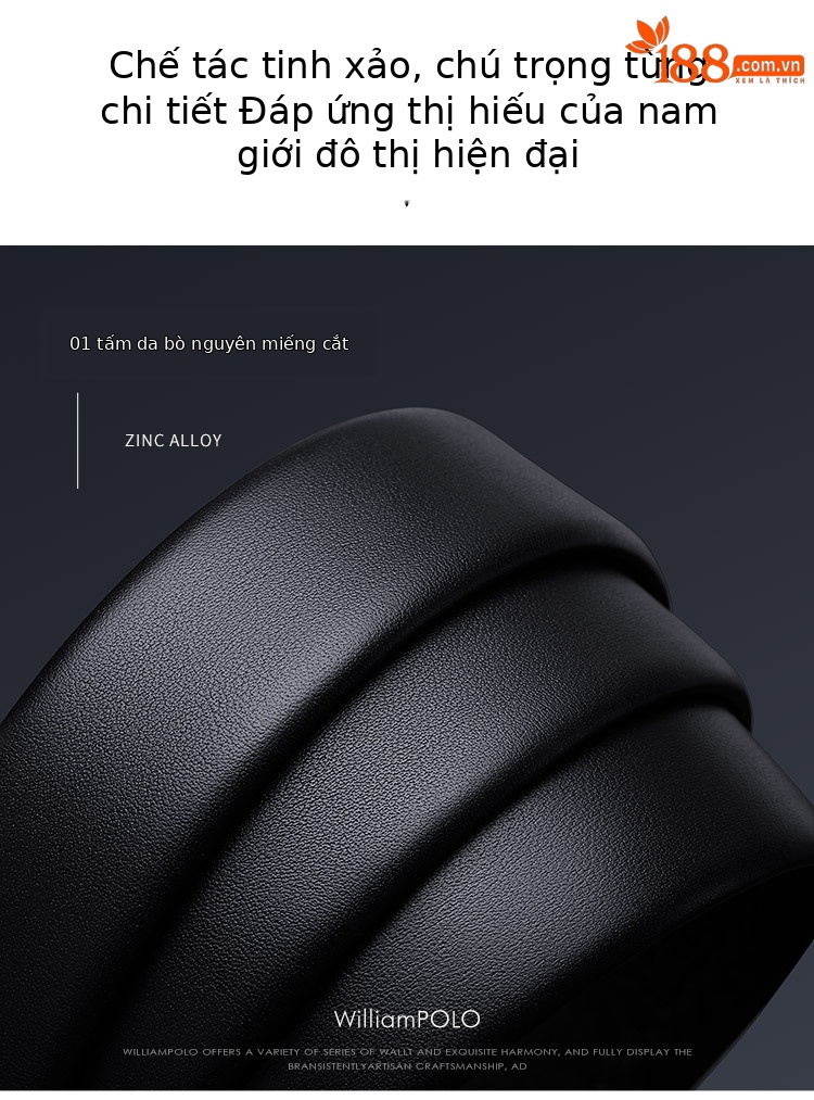 Thắt lưng da bò nam khóa tự động Hoàng đế Paul — 120cm, 130cm, 110cm, 125cm chi tiết 9
