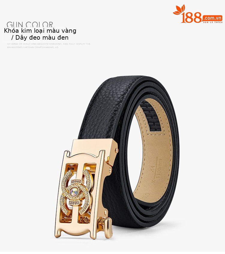 Thắt lưng nữ da thật khóa tự động Queen Paul 2024 phong cách thời trang đa năng — 100cm, 110cm, 115cm, 105cm chi tiết 10