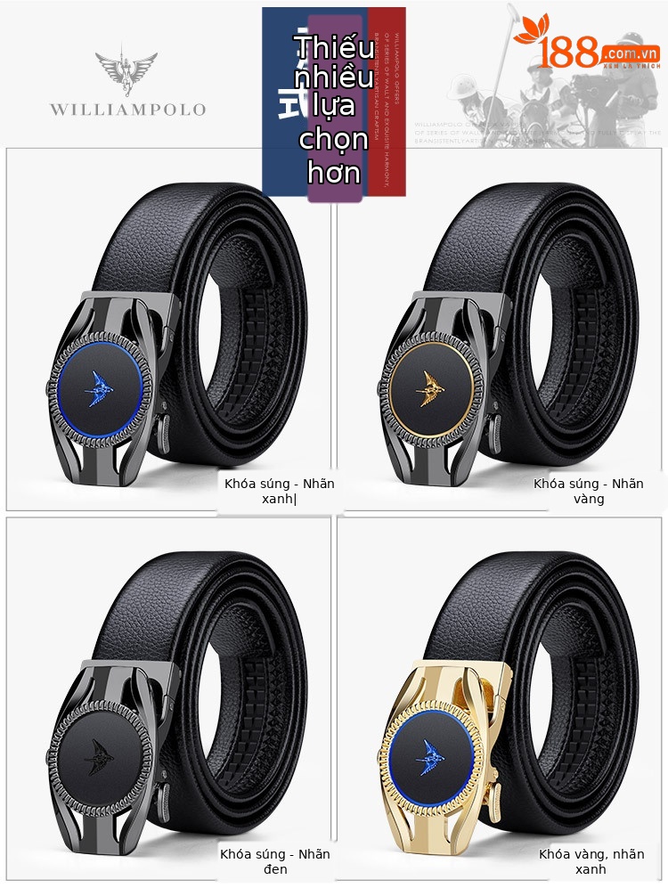 Thắt lưng da bò nam khóa tự động Đế Vương Paul phong cách công sở — 120cm, 130cm, 110cm, 125cm chi tiết 11
