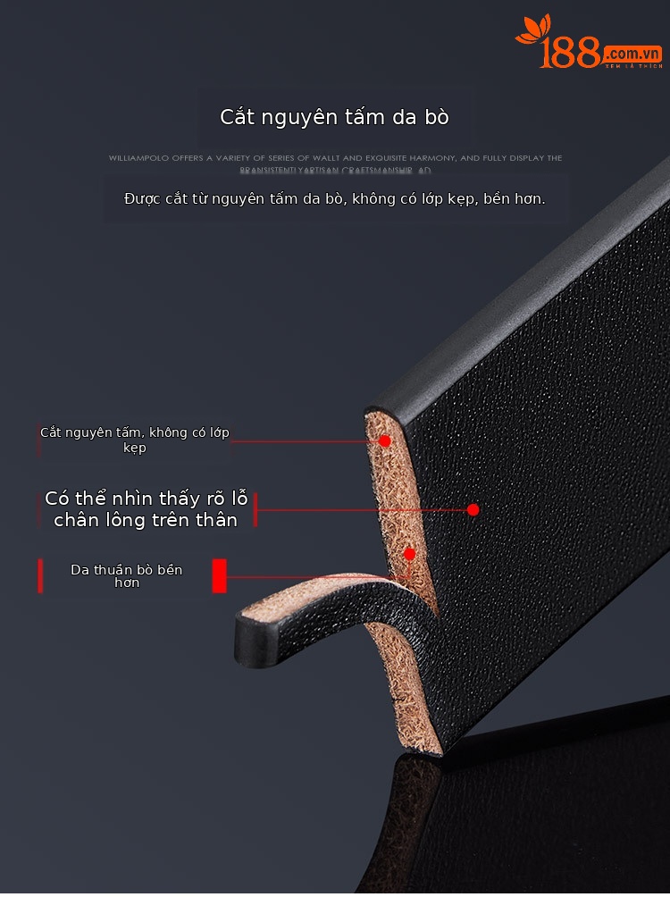 Thắt lưng da bò thật nam cao cấp – Da bò lớp đầu tiên, khóa kim, phong cách công sở — 120cm, 130cm, 110cm, 125cm chi tiết 9