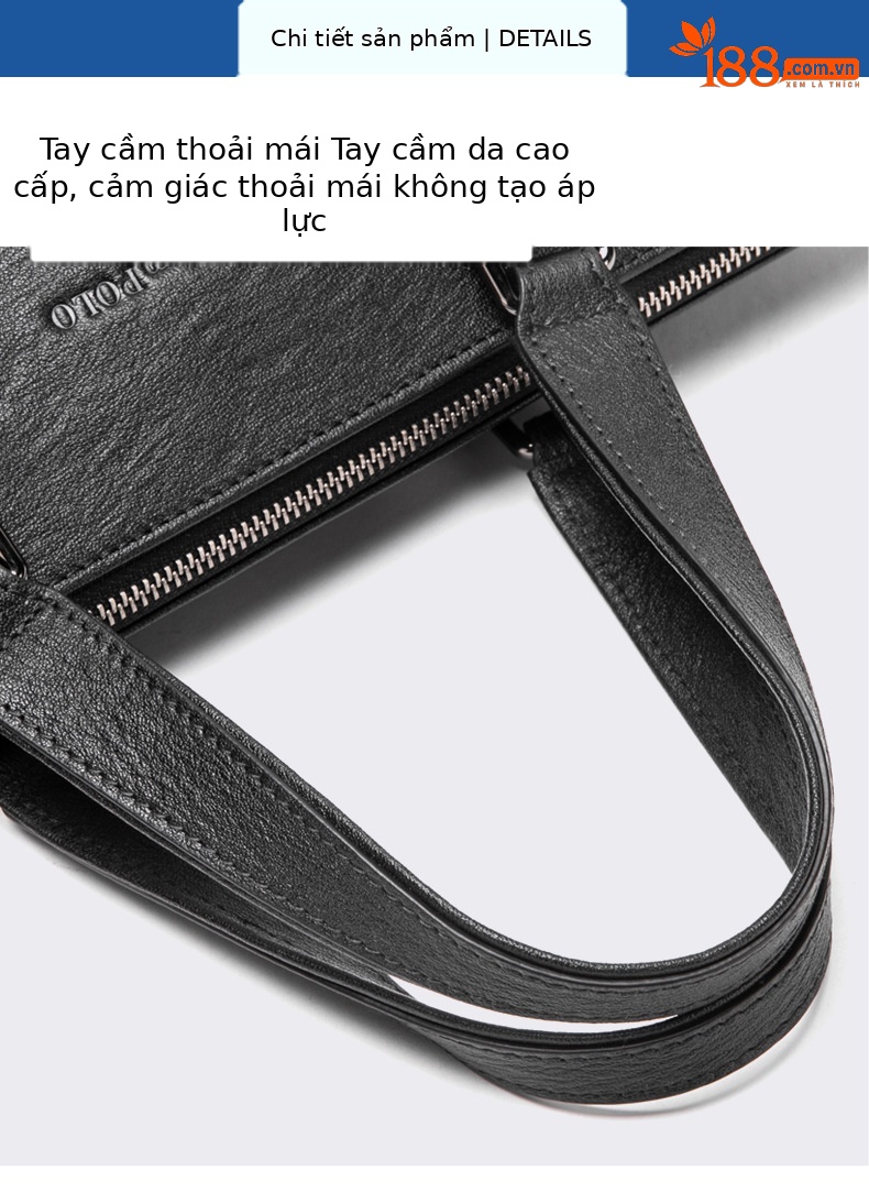 Túi xách laptop nam da bò Emperor Paul – thiết kế đa năng, tay xách và đeo chéo chi tiết 12