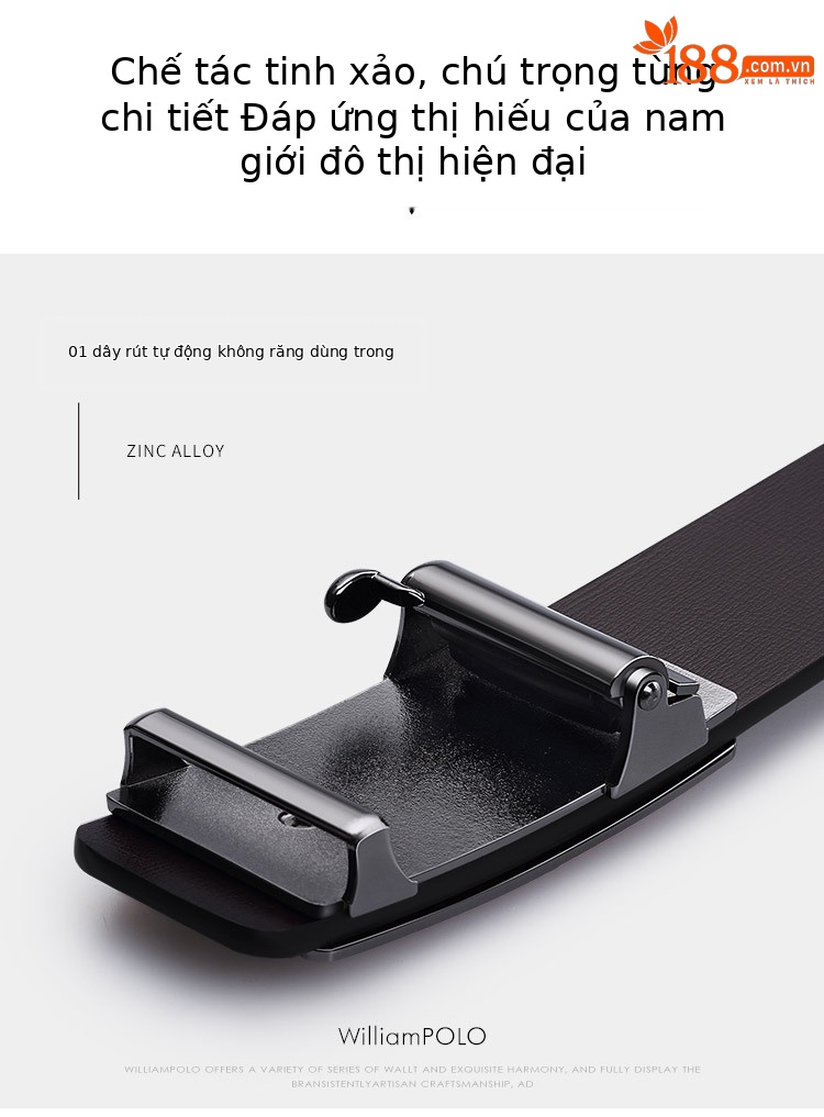 Thắt lưng da bò khóa tự động nam công sở cao cấp — 120cm, 130cm, 110cm, 125cm chi tiết 11
