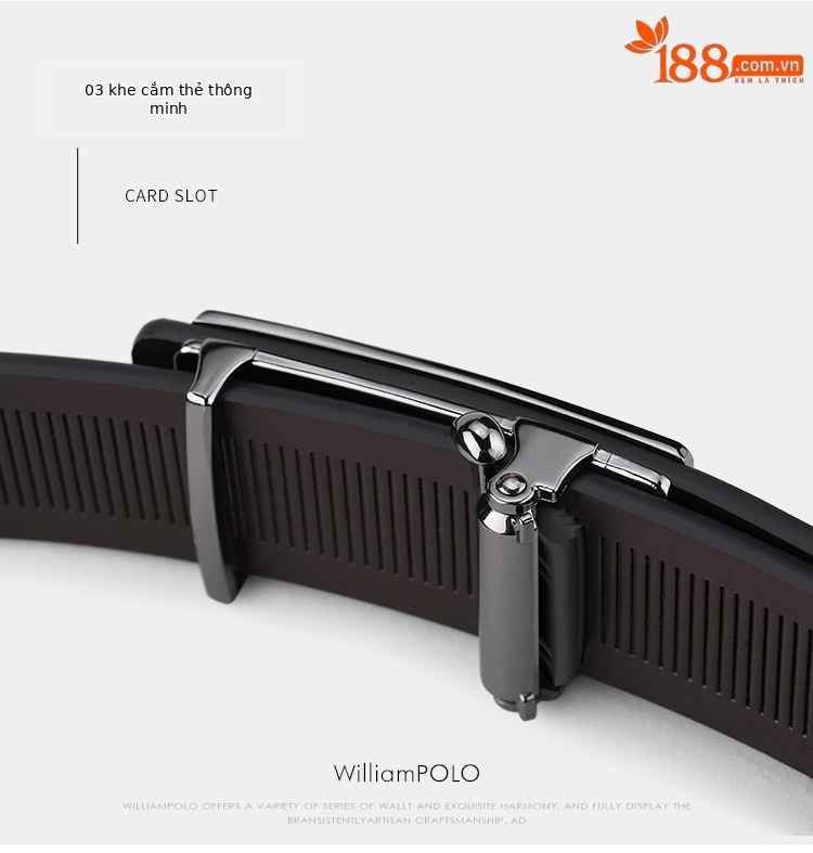 Thắt lưng da bò khóa tự động nam công sở cao cấp — 120cm, 130cm, 110cm, 125cm chi tiết 13