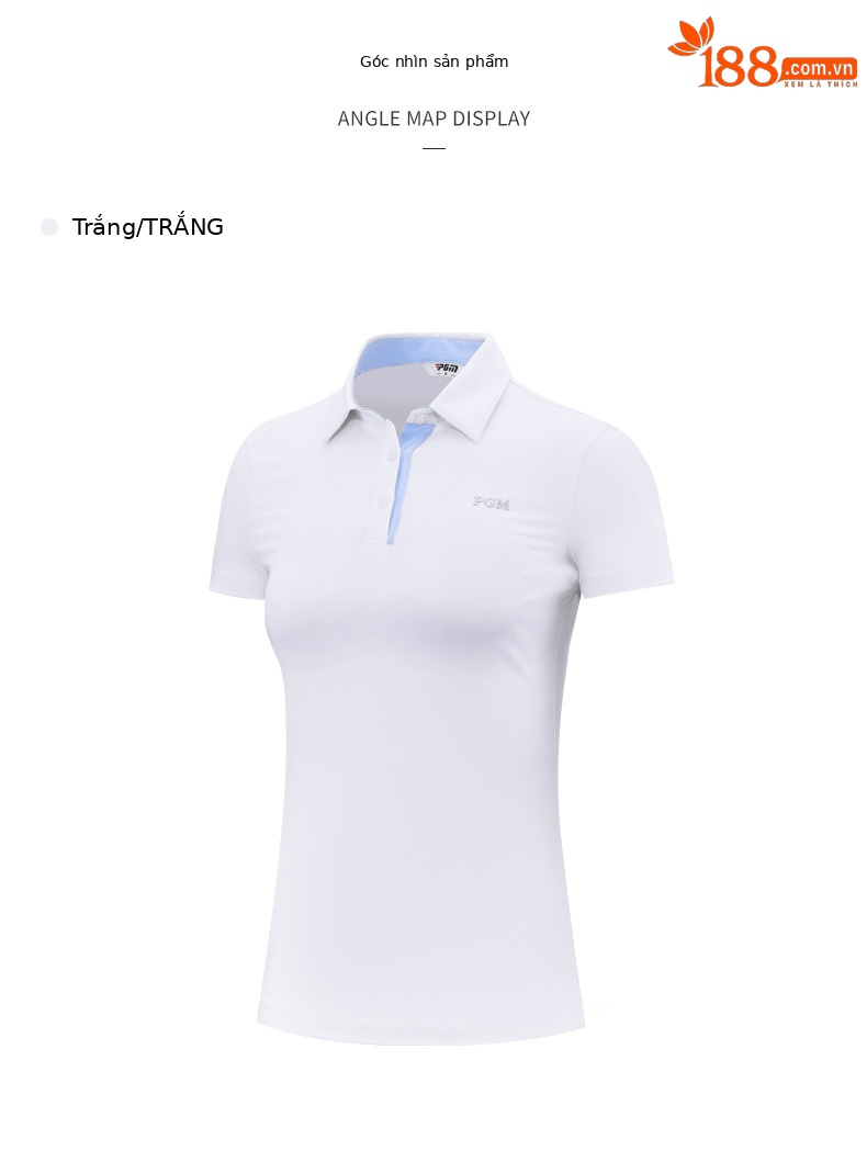 Áo thun golf nữ ngắn tay cổ tròn, chất liệu thun thể thao nhanh khô — YF486-màu xanh nước biển, YF486-màu tím, YF486-Màu xanh nhạt, YF486-màu trắng chi tiết 9