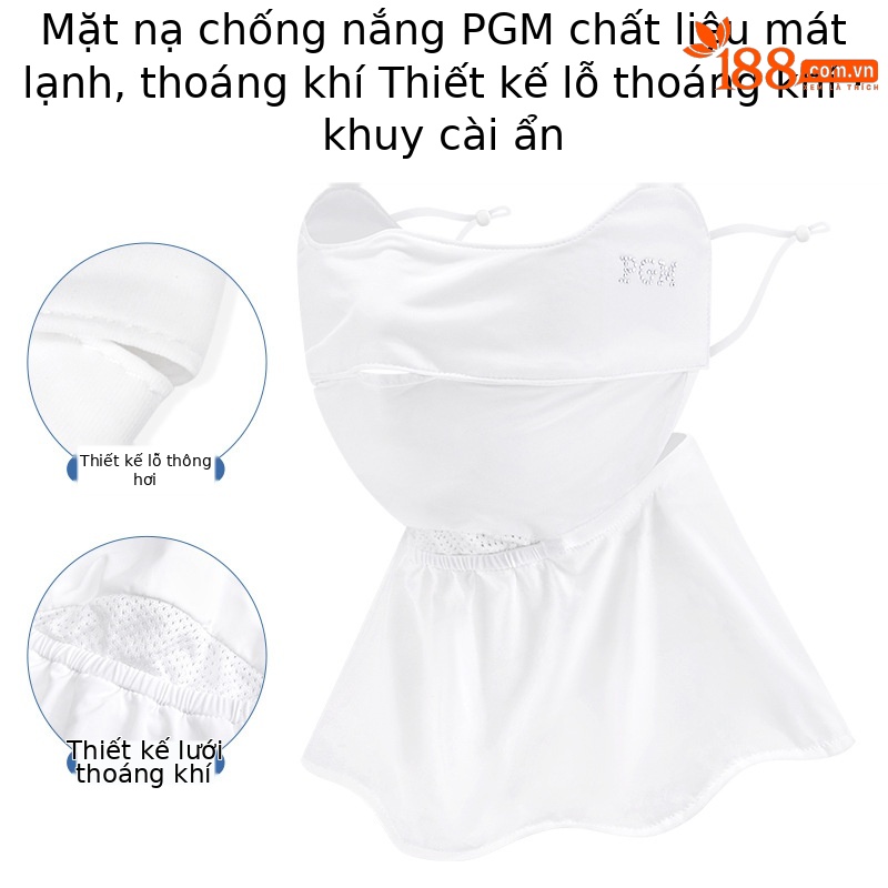 Mặt nạ chống nắng nữ PGM golf thoáng khí, co giãn 4 chiều, khổ 24x60 cm — KOZ006-màu trắng nhạt