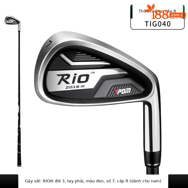 Gậy sắt golf số 7 PGM RIO thép không gỉ, thân carbon siêu nhẹ, đầu gậy rộng dễ đánh — TIG040 (lớp R) nam tay phải thanh Carbon số 7 sắt, TIG040 (Cấp S) nam tay phải thanh Carbon số 7 sắt, TIG040 (Thanh thép) nam tay phải số 7 sắt