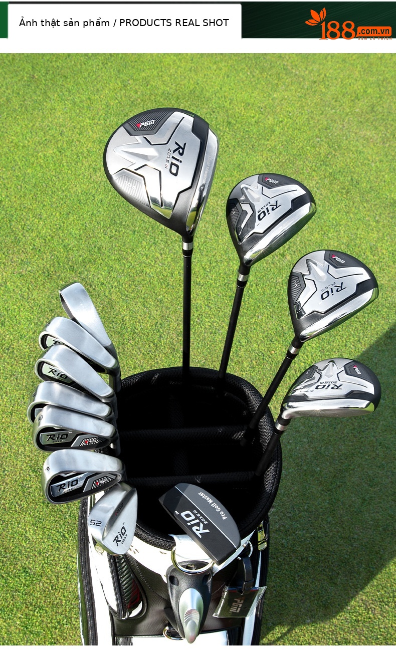 Bộ gậy đánh golf PGM RIO thế hệ thứ ba 12 món cho nam, hợp kim titan và carbon siêu nhẹ — Túi bóng 12 thanh Carbon tay phải nam MTG040 (lớp R), Túi bóng 12 thanh Carbon tay phải nam MTG040 (Lớp S), MTG040-12 thanh thép nam tay phải + túi bóng, MTG040 (lớp R) nam tay phải thanh Carbon 4 + Túi súng chi tiết 11